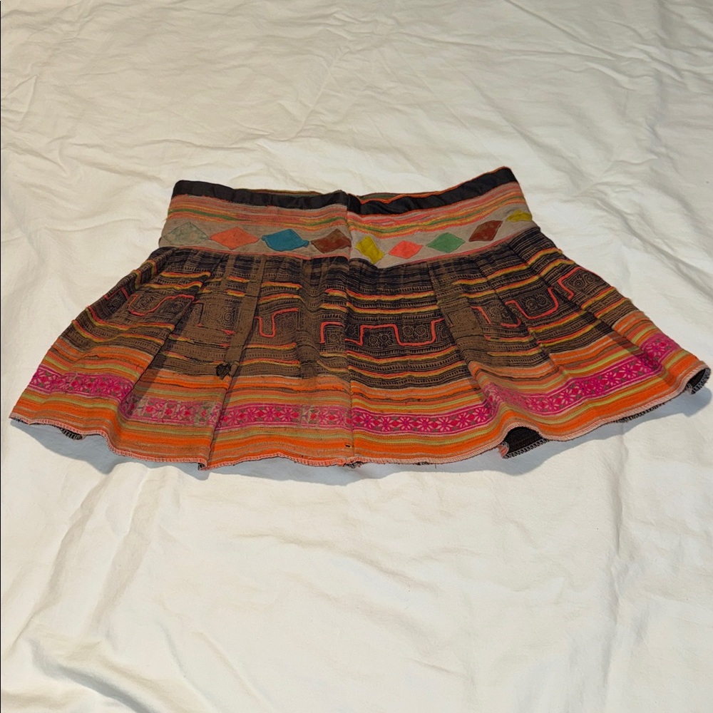 Boho Floral Geometric Print Pleated Skirt from Gossip Boutique No Size NWT